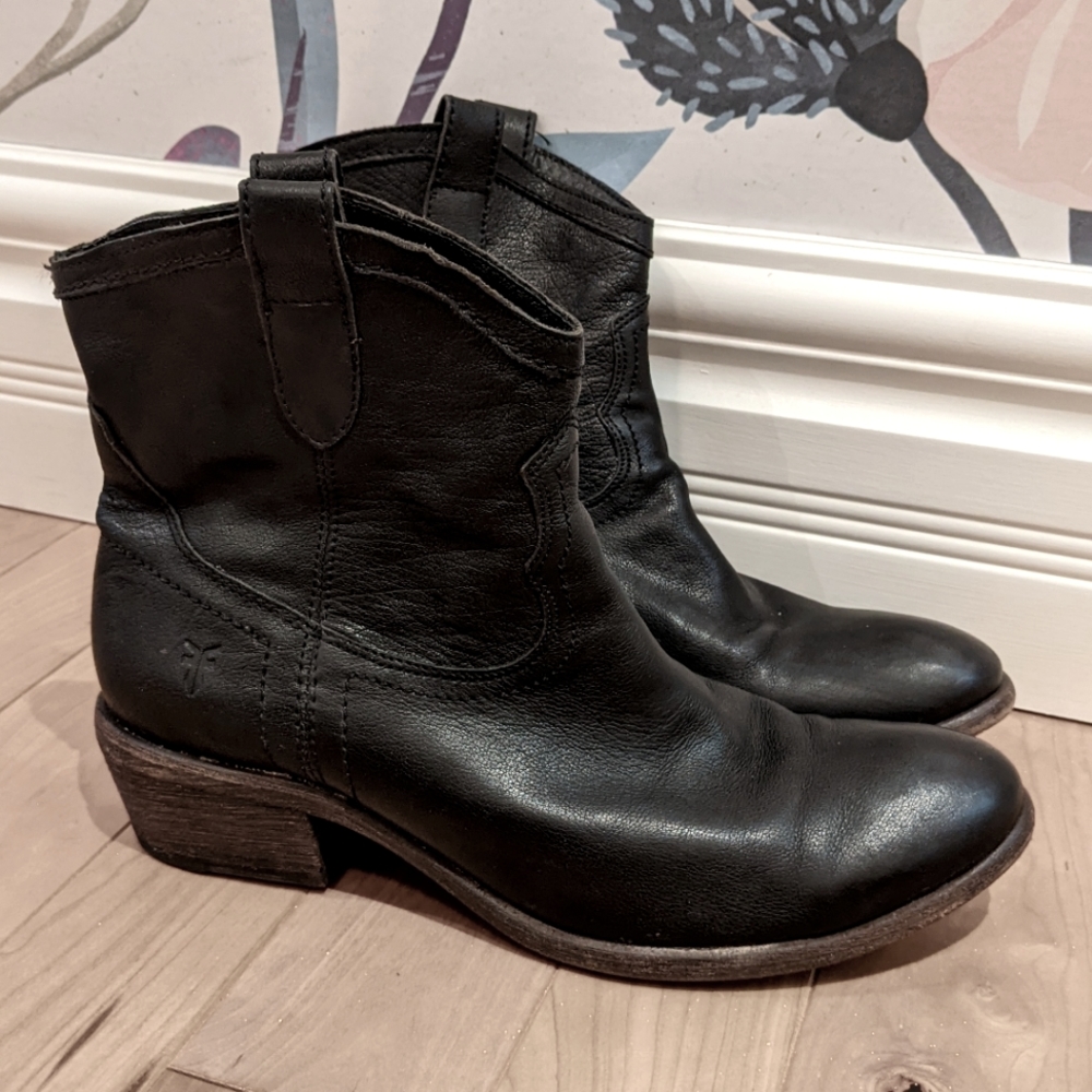 Frye Classic Black Ankle Boots
